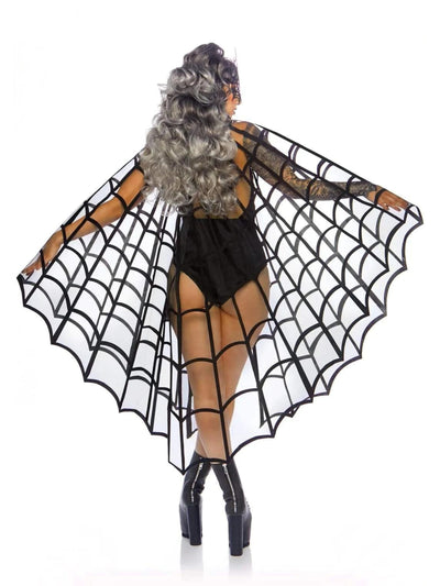 Black Velvet Spider Web Halloween Costume Cape