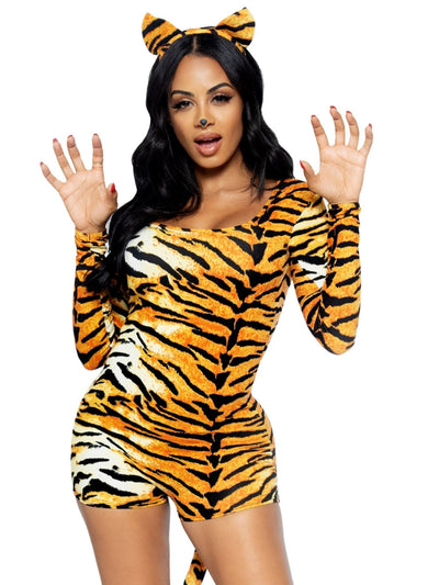 Untamed Tiger Spandex Romper Costume