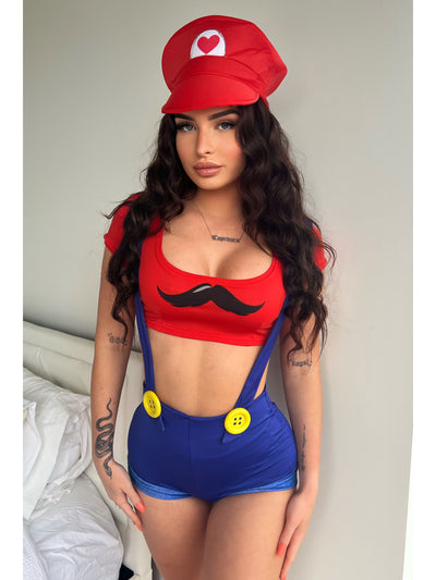 Super Mario Brother Gamer Babe Sexy Costume