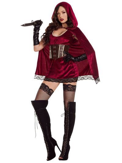 Womens Sexy Red Riding Hood Gothic Velvet - Shop Fortune Costumes Lingerie