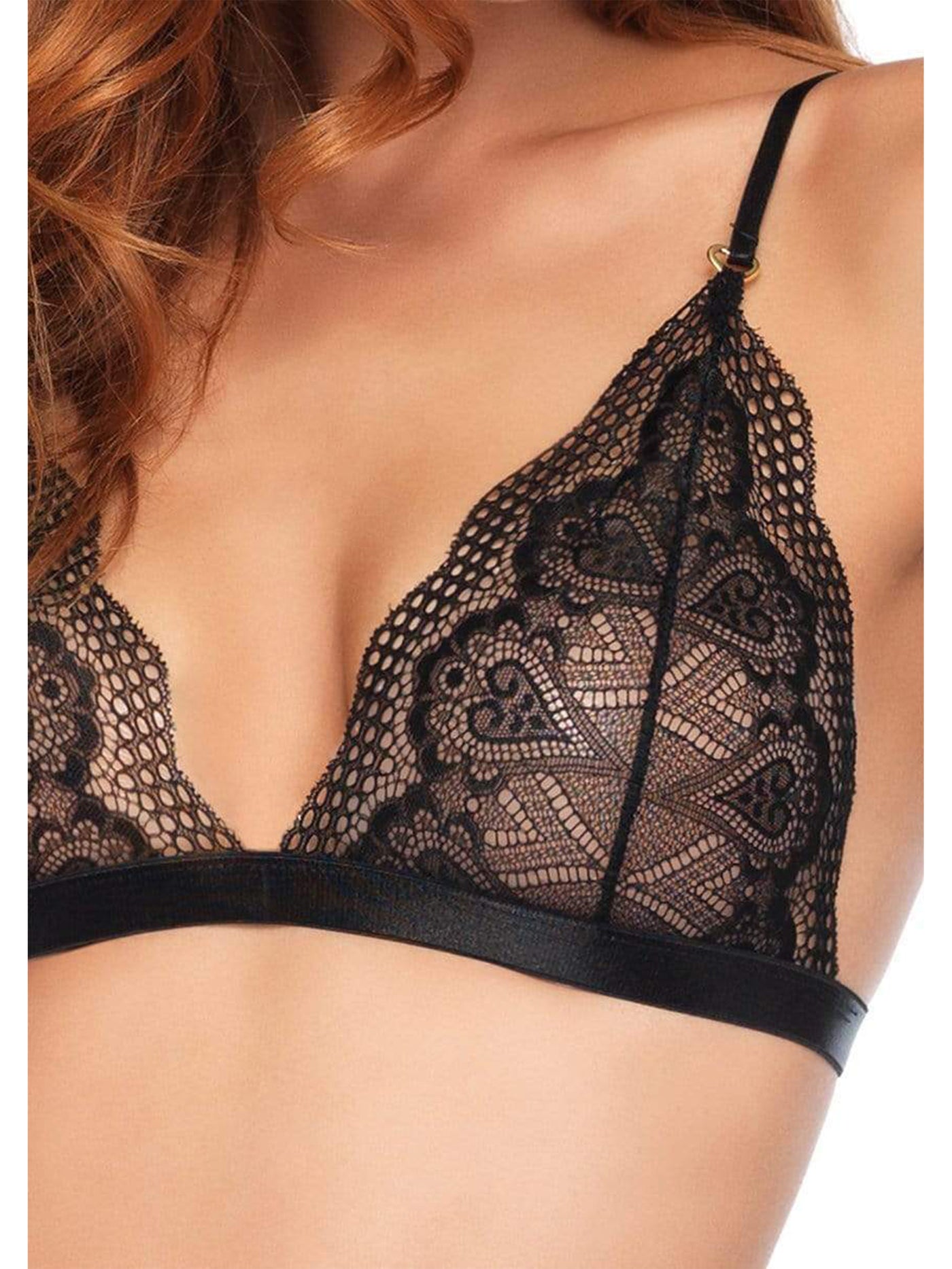 Yours Tonight 2pc Sweetheart Scalloped Lace Bralette & Panty set - Costumes & Lingerie Australia