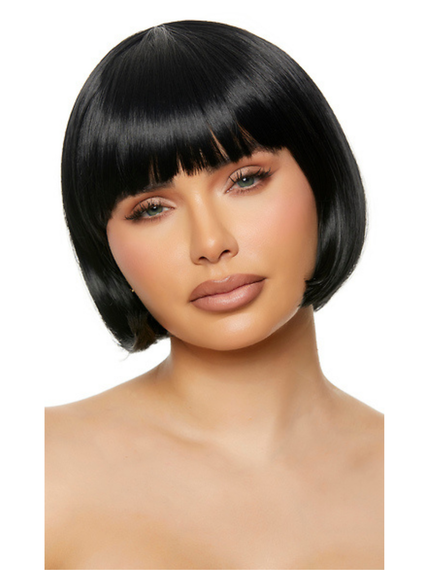 Sassy Gal Deluxe Blunt Black Bob Wig with Bangs