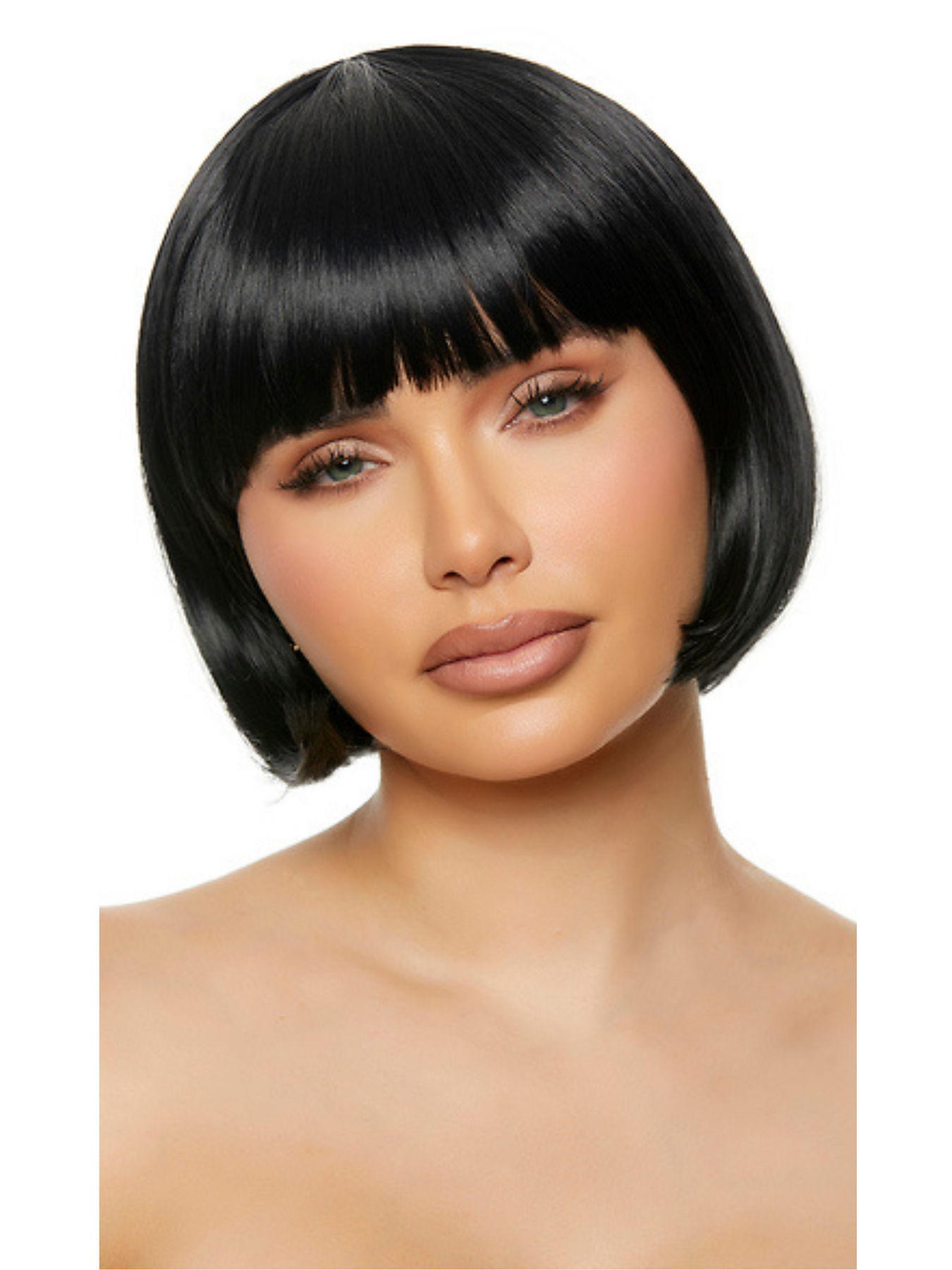 Deluxe Blunt Black Bob Wig With Bangs Costume Wigs Au