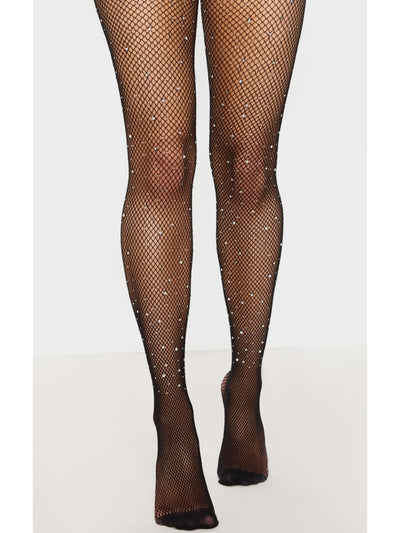 Khloe Black Sparkle Glitter Crystalized Rhinestone Fishnet Tights - Shop Fortune Costumes Lingerie