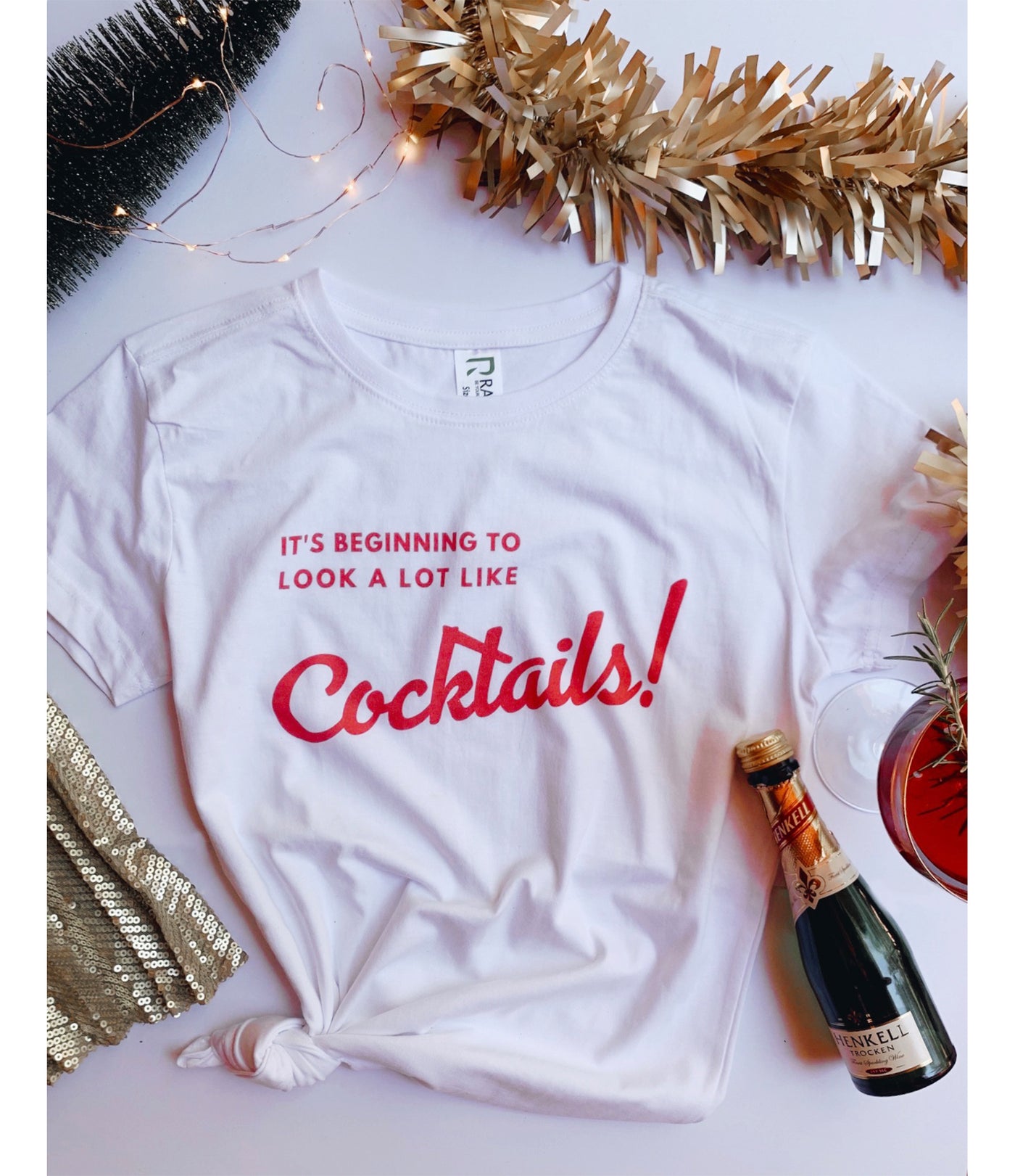 Cocktails Christmas T-Shirt - Costumes & Lingerie Australia