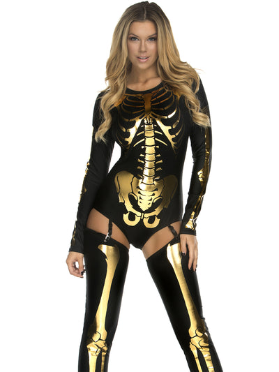 Skin and Bones Sexy Skeleton Bodysuit Halloween Costume - Shop Fortune Costumes Lingerie