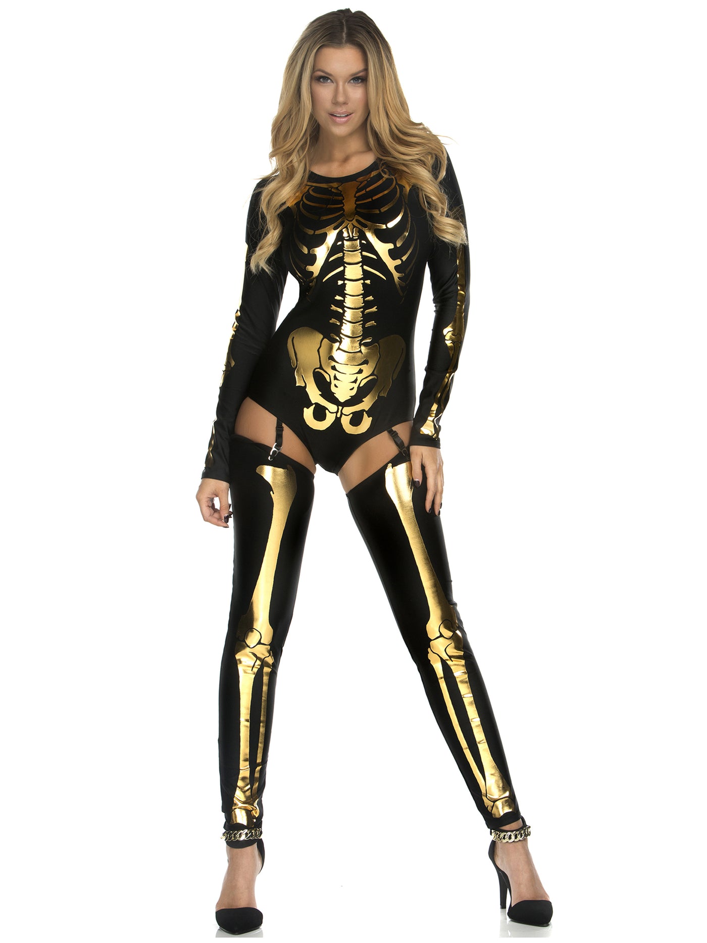 Skin and Bones Sexy Skeleton Bodysuit Halloween Costume - Shop Fortune Costumes Lingerie