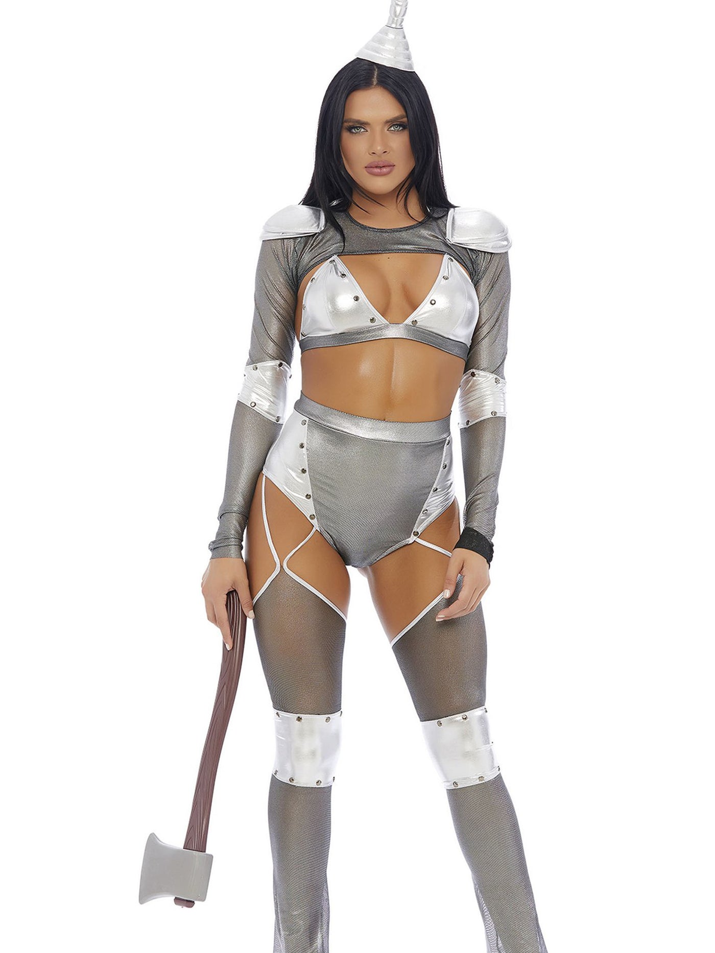 Heart of Tin Sexy Womens Tin Man Fancy Dress Costume - Shop Fortune Costumes Lingerie