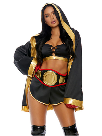 Womens Sexy Knock Out Champ TKO Boxer Costume