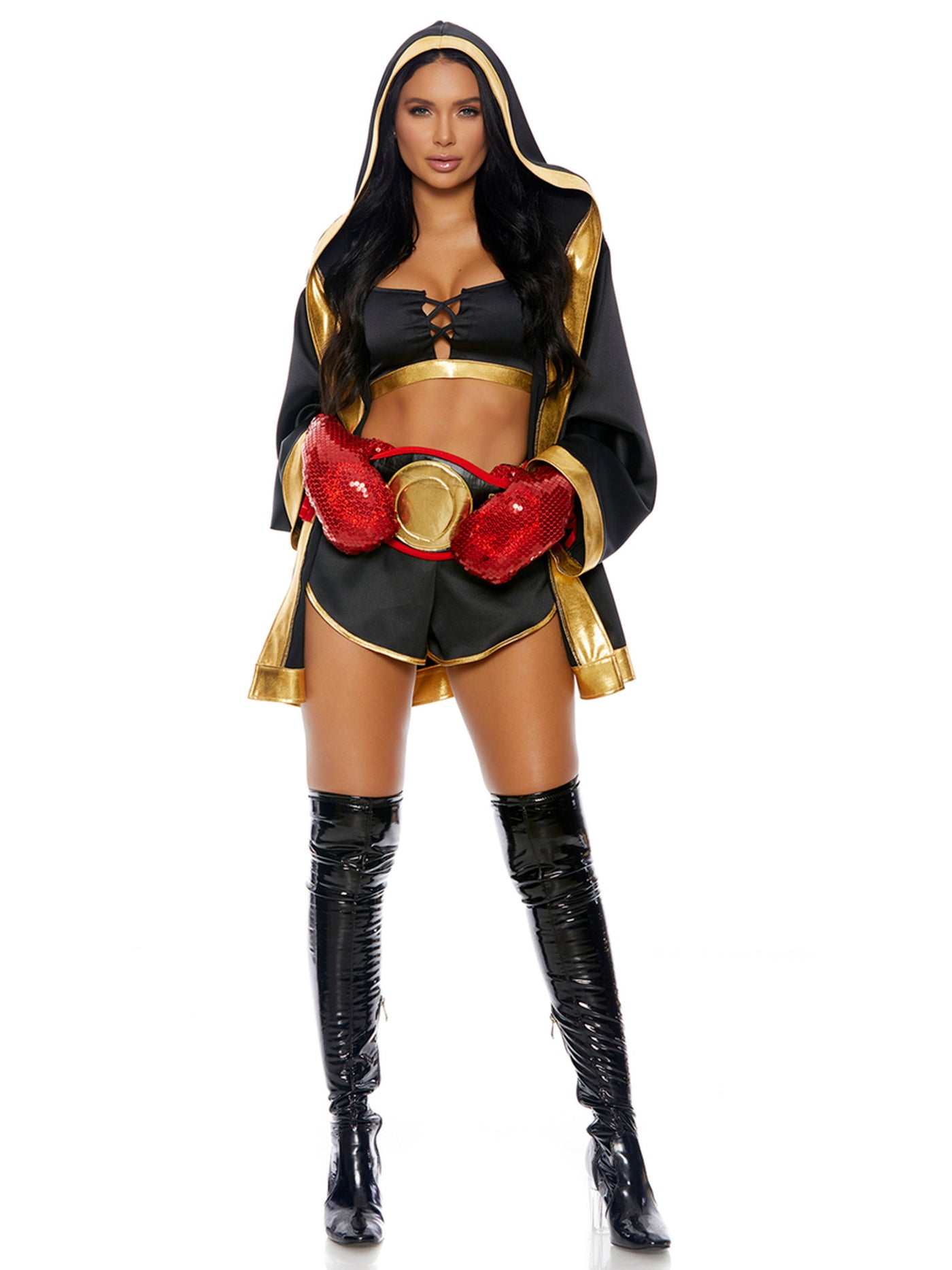 Womens Sexy Knock Out Champ TKO Boxer Costume