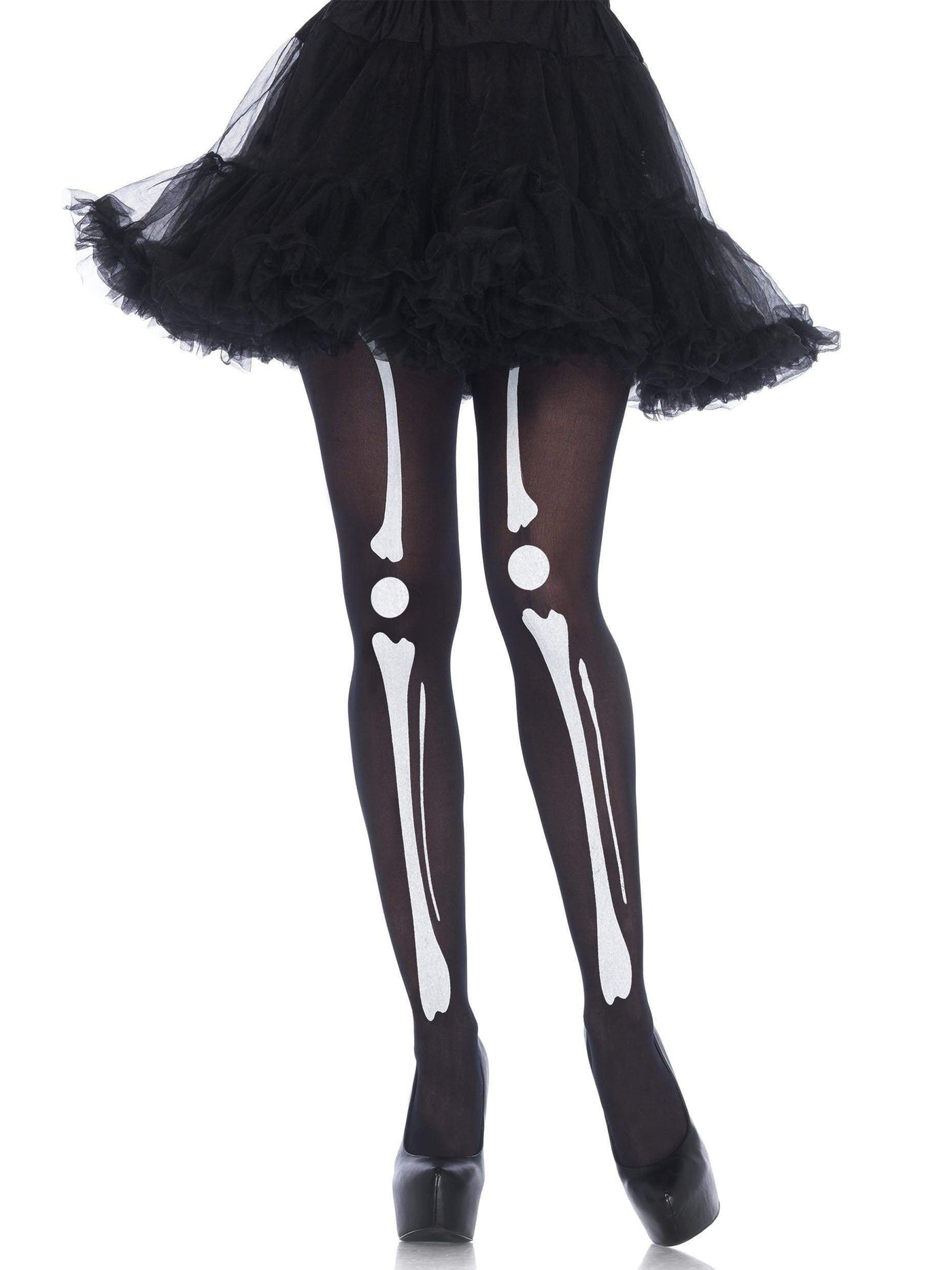 Womens Halloween Skeleton Print Bone Tights - Costumes & Lingerie Australia