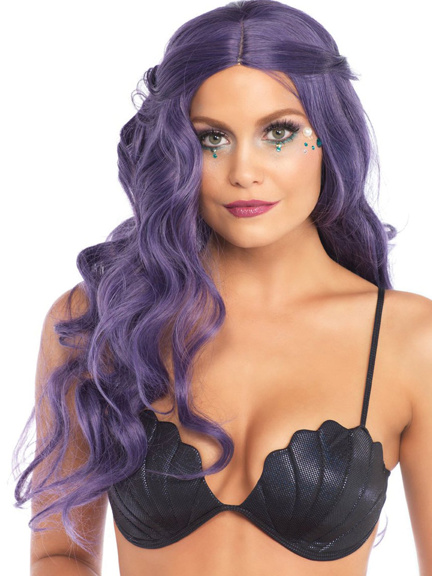 Womens Mermaid Shell Bra Costume Top Black - Shop Fortune Costumes Lingerie