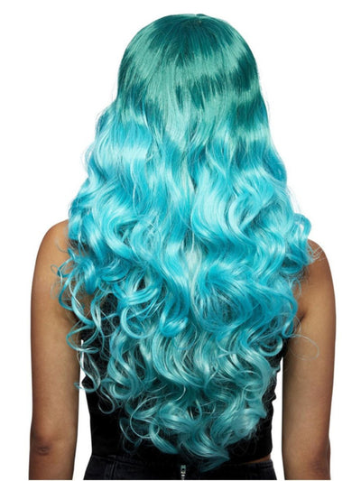 Long Wavy Ombre Turquoise Mermaid Wig by Manic Panic