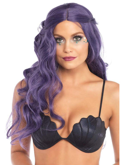 Womens Long Wavy Purple Mermaid Wig - Shop Fortune Costumes Lingerie