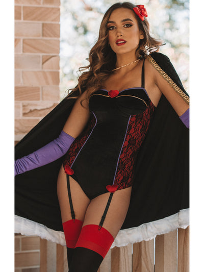 Queen of Heartbreaker Sexy Evil Villain Bodysuit Costume - Shop Fortune Costumes Lingerie
