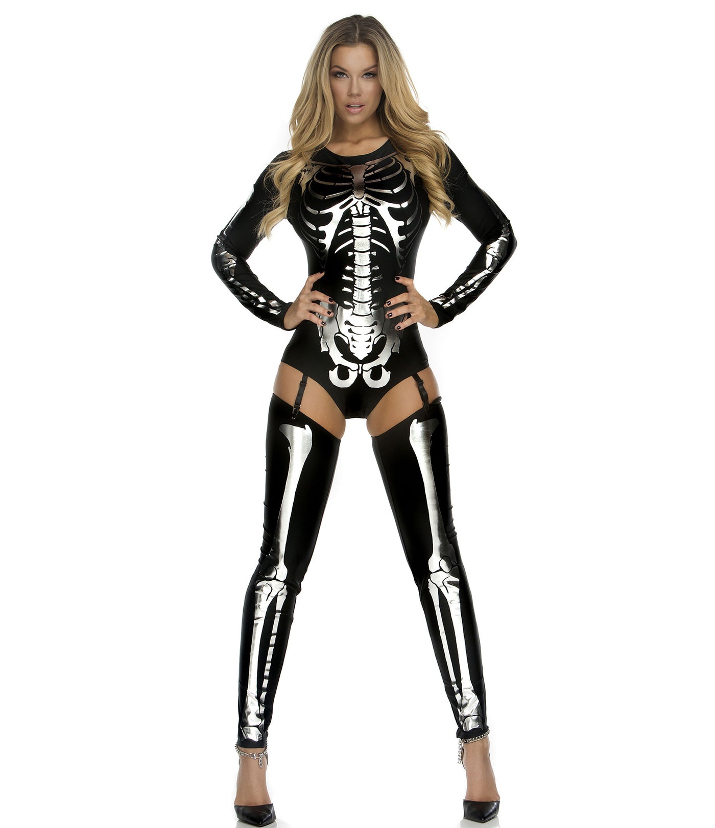 Sexy Snazzy Skeleton Bodysuit Halloween Costume - Costumes & Lingerie Australia