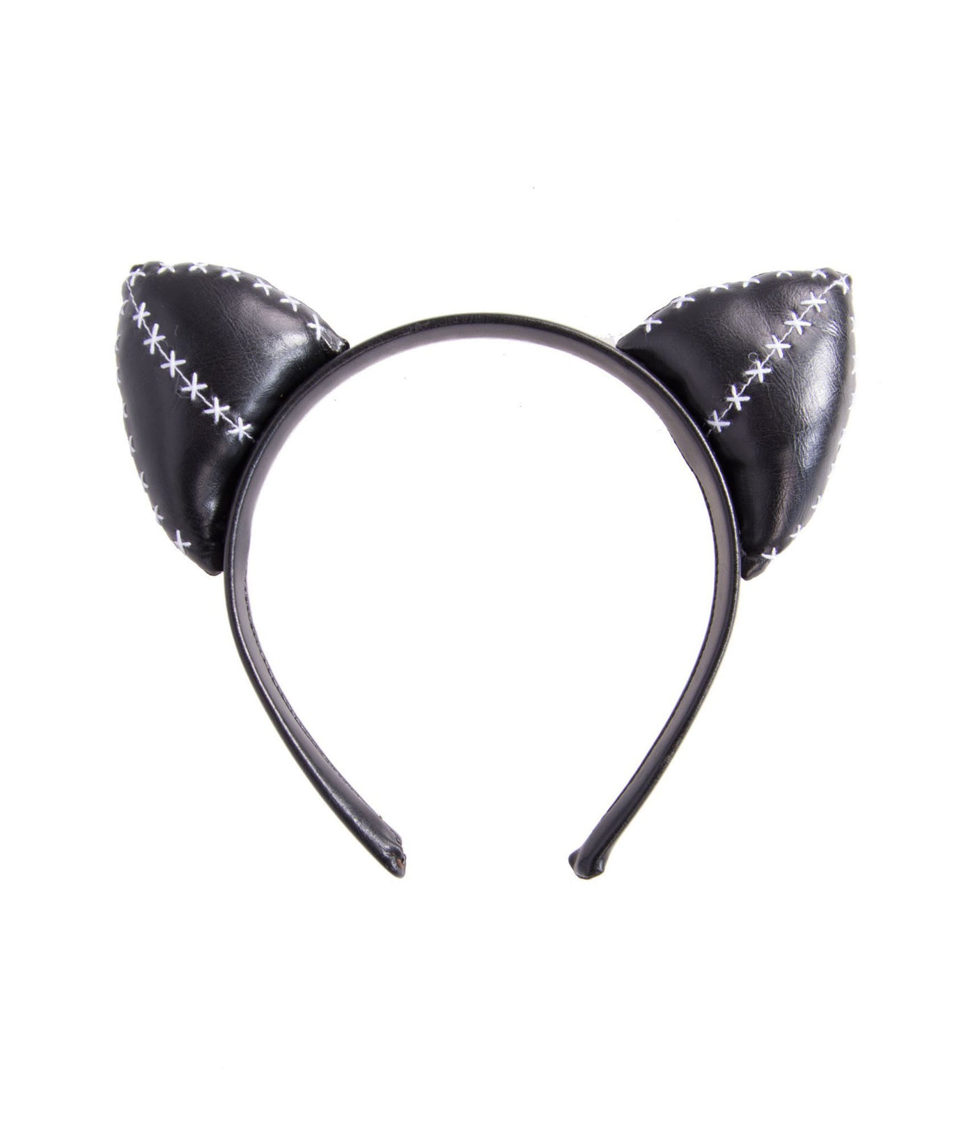 Faux Leather Stitch Cat Ears Costume Accessory - Costumes & Lingerie Australia