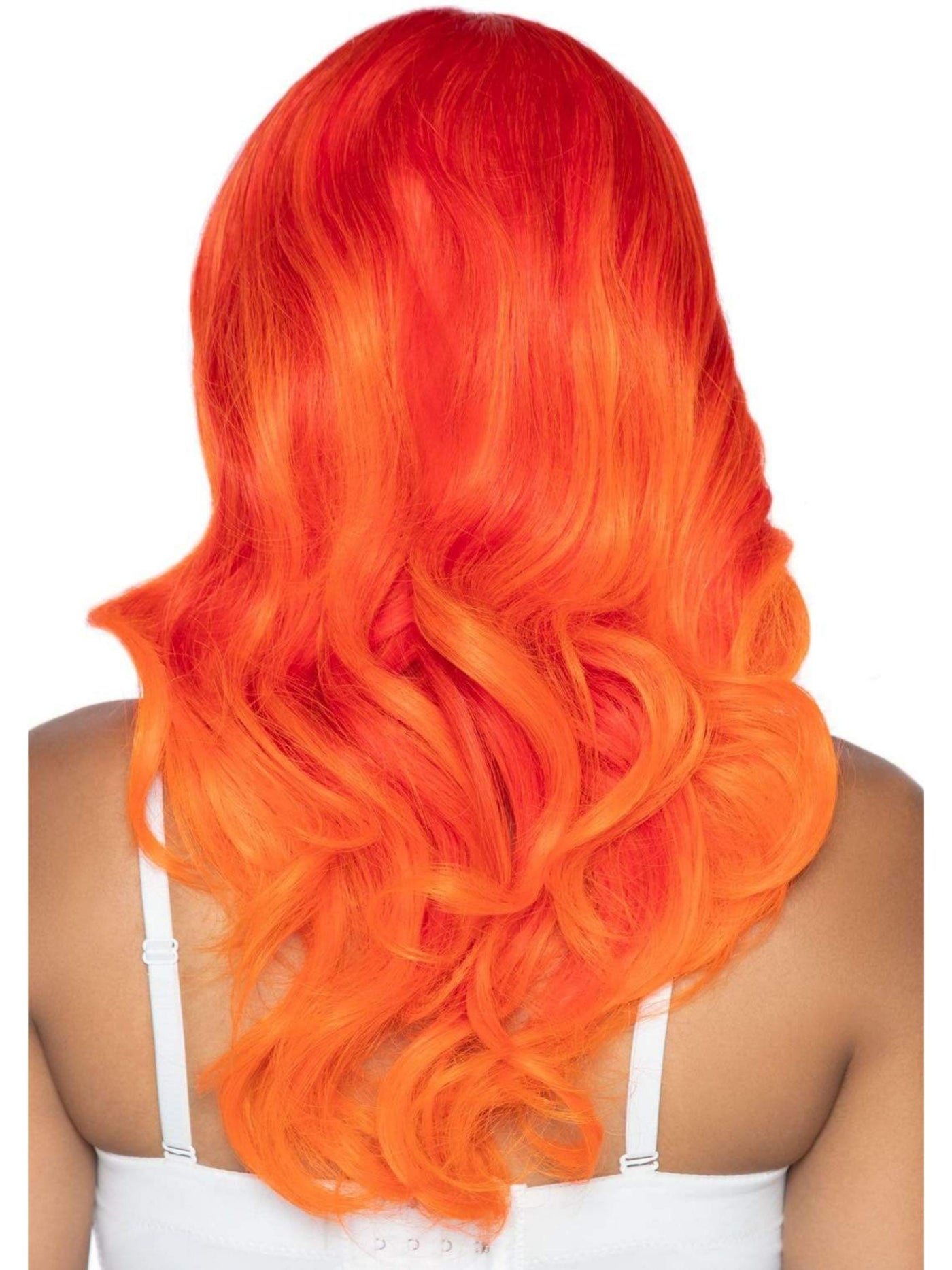 Orange Ombre Long Wavy Wig - Shop Fortune Costumes Lingerie