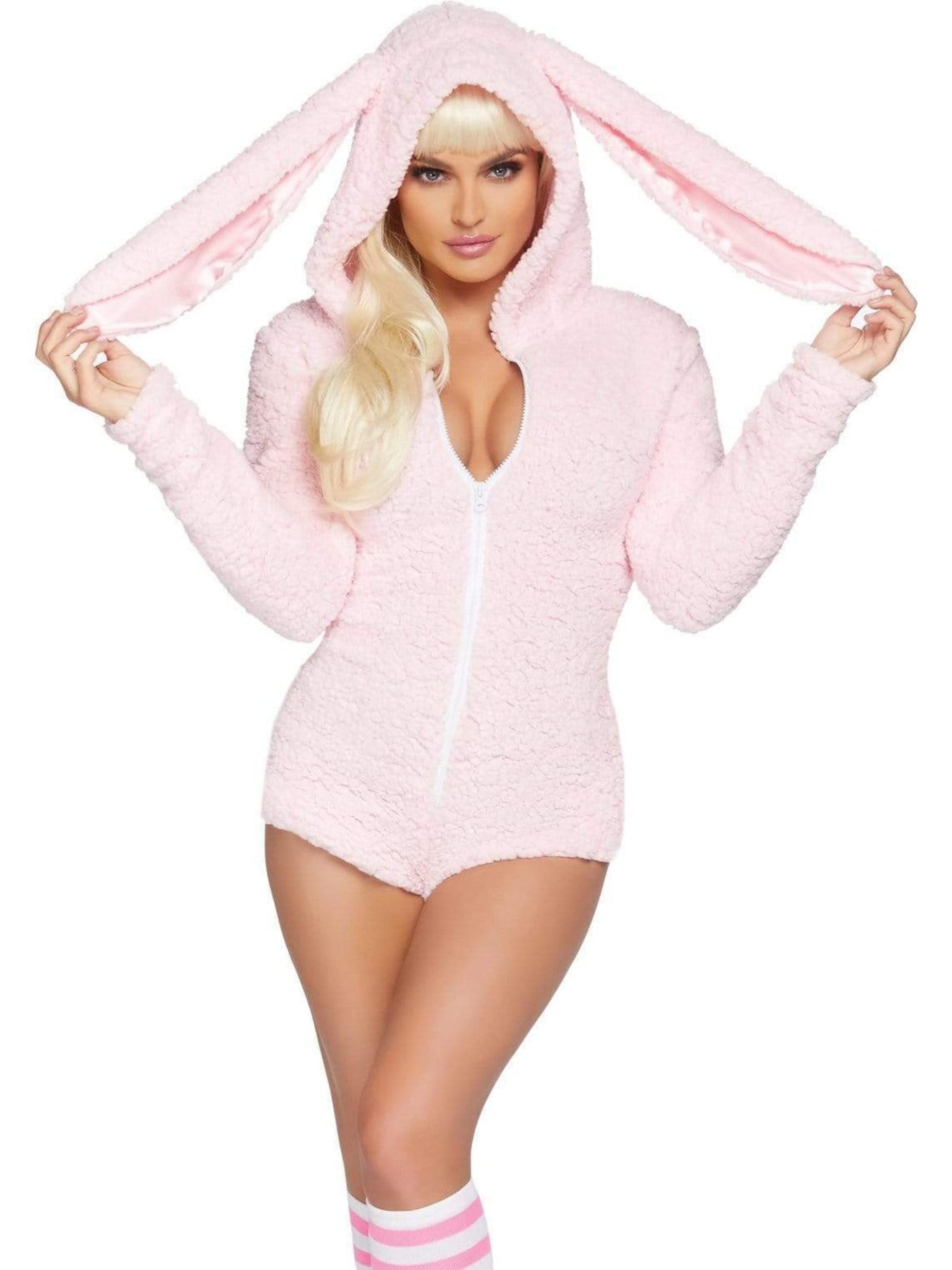 Womens Cuddle Bunny Easter Romper Costume