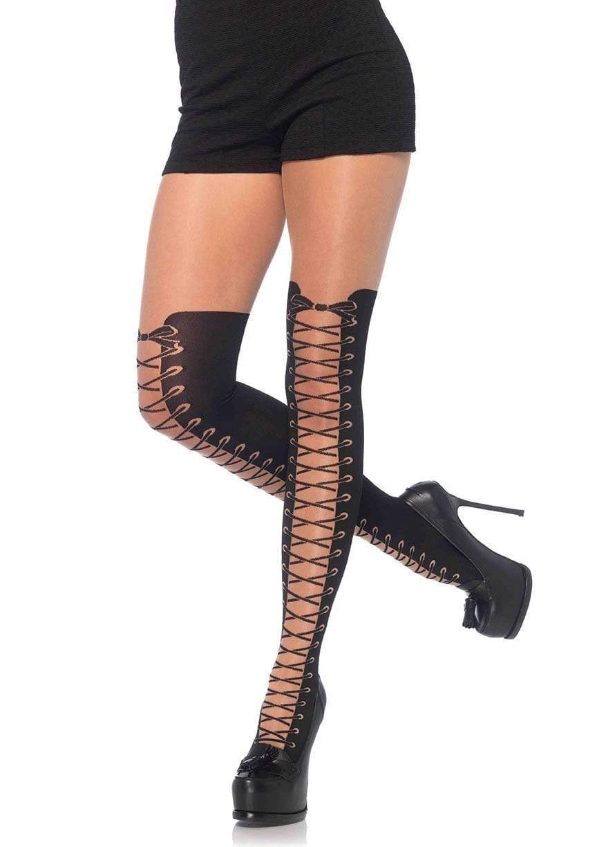 Faux Thigh High Boot Detail Sheer Pantyhose - Costumes & Lingerie Australia