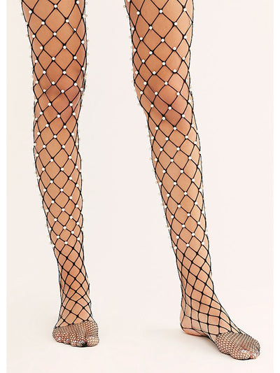 Faux Pearl Embellished Fence Net Tights - Costumes & Lingerie Australia