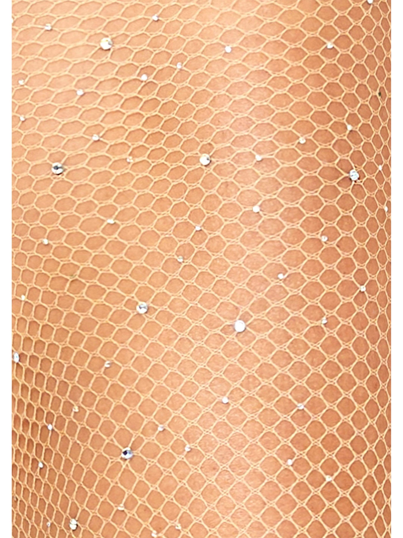 Kylie Nude Sparkle Glitter Crystalized Rhinestone Fishnet Tights - Costumes & Lingerie Australia
